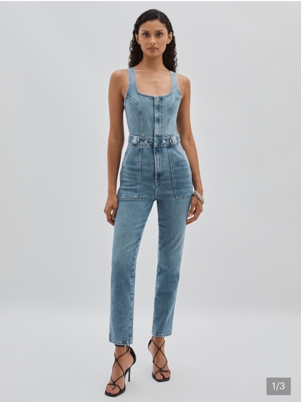 Good American XL Fit for Success Denim Overalls Jumpsuit street wear NWT
